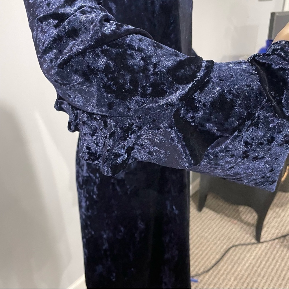 Mika and Gali NWT party dress M midnight sapphire blue velvet - Picture 5 of 12